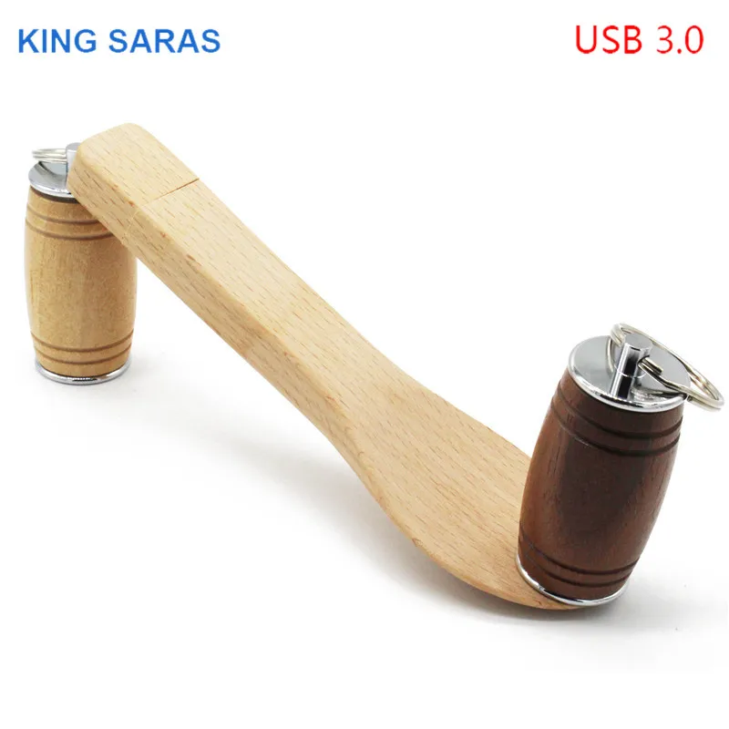 KING SARAS стиль usb3.0 кленовый бочонок ложка Флешка 4 ГБ 8 ГБ 16 Гб ГБ 32 Гб кленовый usb 3,0 деревянный логотип гравировка usb флеш-накопитель