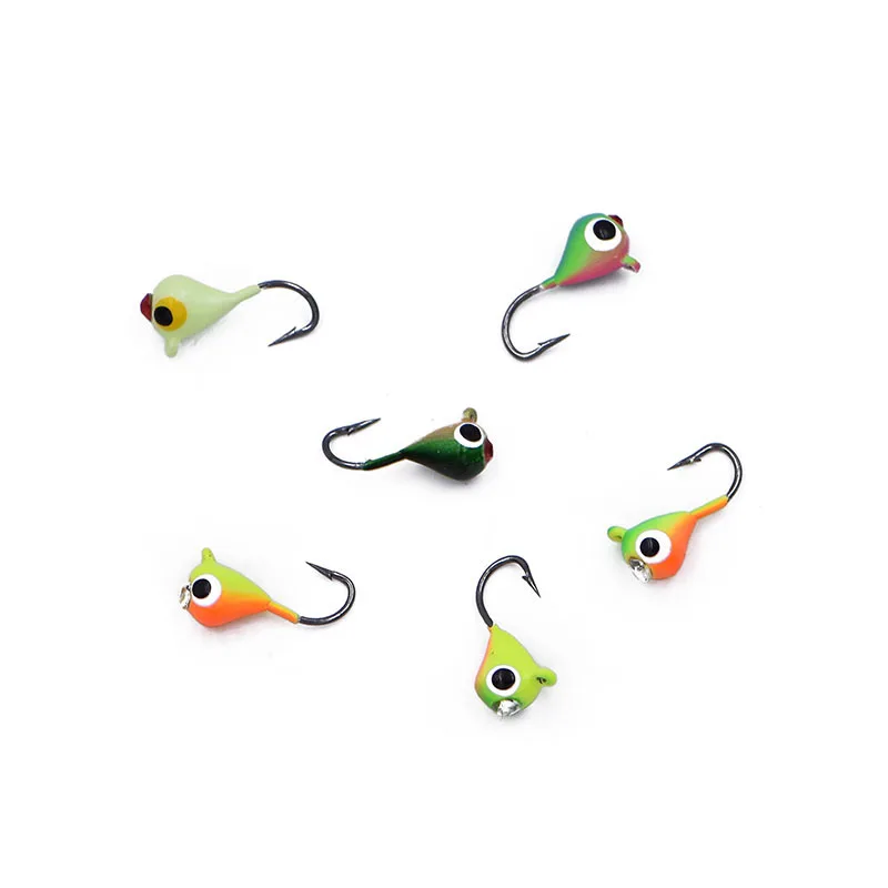 

6Pcs/lot Winter Ice Fishing Mini Metal Lead Head Bait 1.5cm 1.1g Jigging Lure Hooks Fishing Tackle