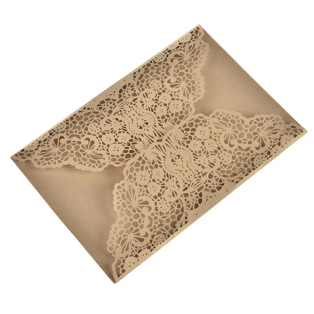  10PCS Wedding Invitations European Style Elegant Delicate Carved Lace Wedding Decoration Party Invi - 33022832623