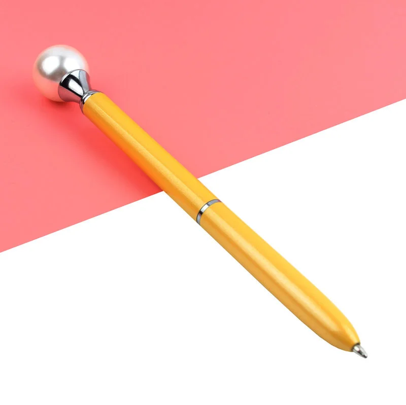 15 шт./лот, цветная перламутровая металлическая шариковая ручка, 15 цветов, Kawaii queen's crutch, шариковая ручка для школьных принадлежностей, boligrafos, ручки унисекс - Цвет: 15PCS Yellow