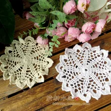 12 цветов/партия, модные кружевные Вязаные Салфетки для свадебного декора, подставка для чашки, круглый коврик, подставка для кофейного стола