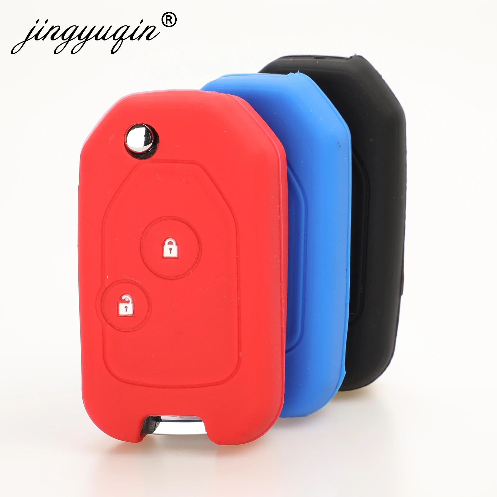 

jingyuqin 50pcs/lot New Silicone Case For Accord CRV Odyssey For Honda 2 Button Modified Flip Folding Remote Key Case
