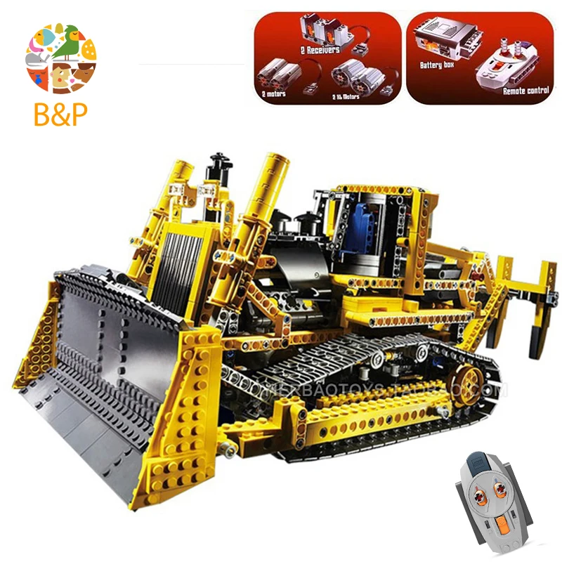 

lepin 20008 technic series 1384pcs remote control the bulldozer Model Assembling Building block Bricks DIY Toy For Children 8275