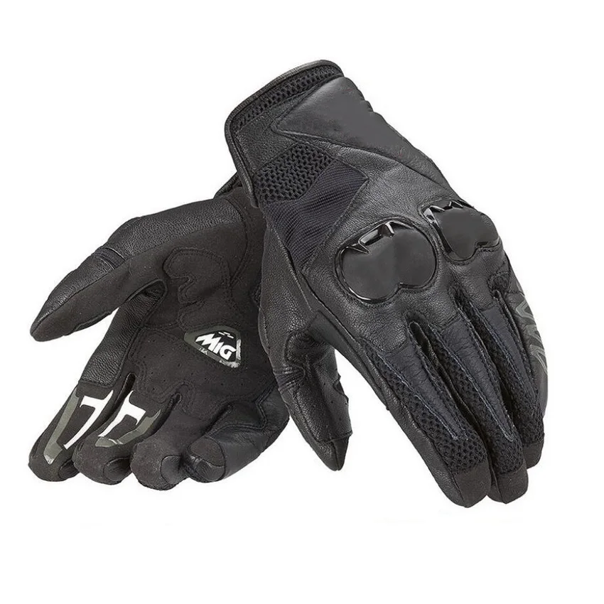 

New 3 Colors 100% Genuine Leather Mig C2 Motorcycle Gloves MotoGP M1 Racing Driving Motorbike Short Original GP PRO Gloves