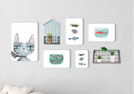 Best Modern Minimalist Solid Wood Photo Wall Decoration Creative Combination Photo Frame Wall Nordic Children Room Background Crafts