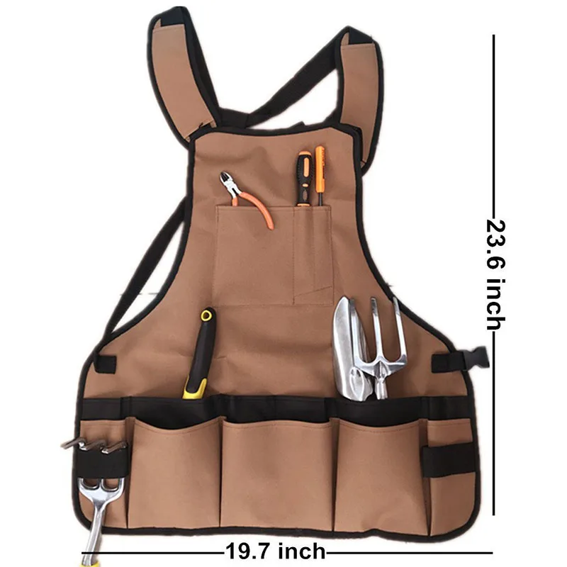 

Canvas Garden Apron with Storage Pockets Men Women Gardeners Planting Work Clothes Sleeveless Aprons Craft Work Wear Garden Tool