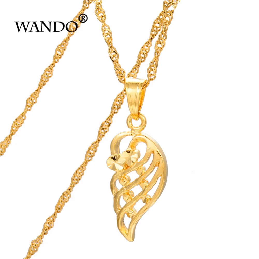 

WANDO 24K necklace gold color long lasting clavicle chain temperament ethnic style jewelry fashion pendant necklace p40