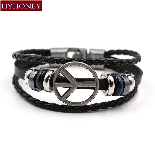 Vintage Men S Leather Peace Bracelets Rock Punk Charms Cuff Bracelet Vintage Men S Leather Peace Bracelets Rock Punk Charms Cuff Bracelet Bangles For Women Casual