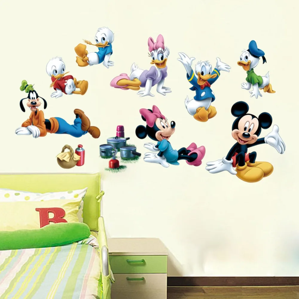 Disney мультфильм детские обои наклейки Минни Переводные картинки Микки