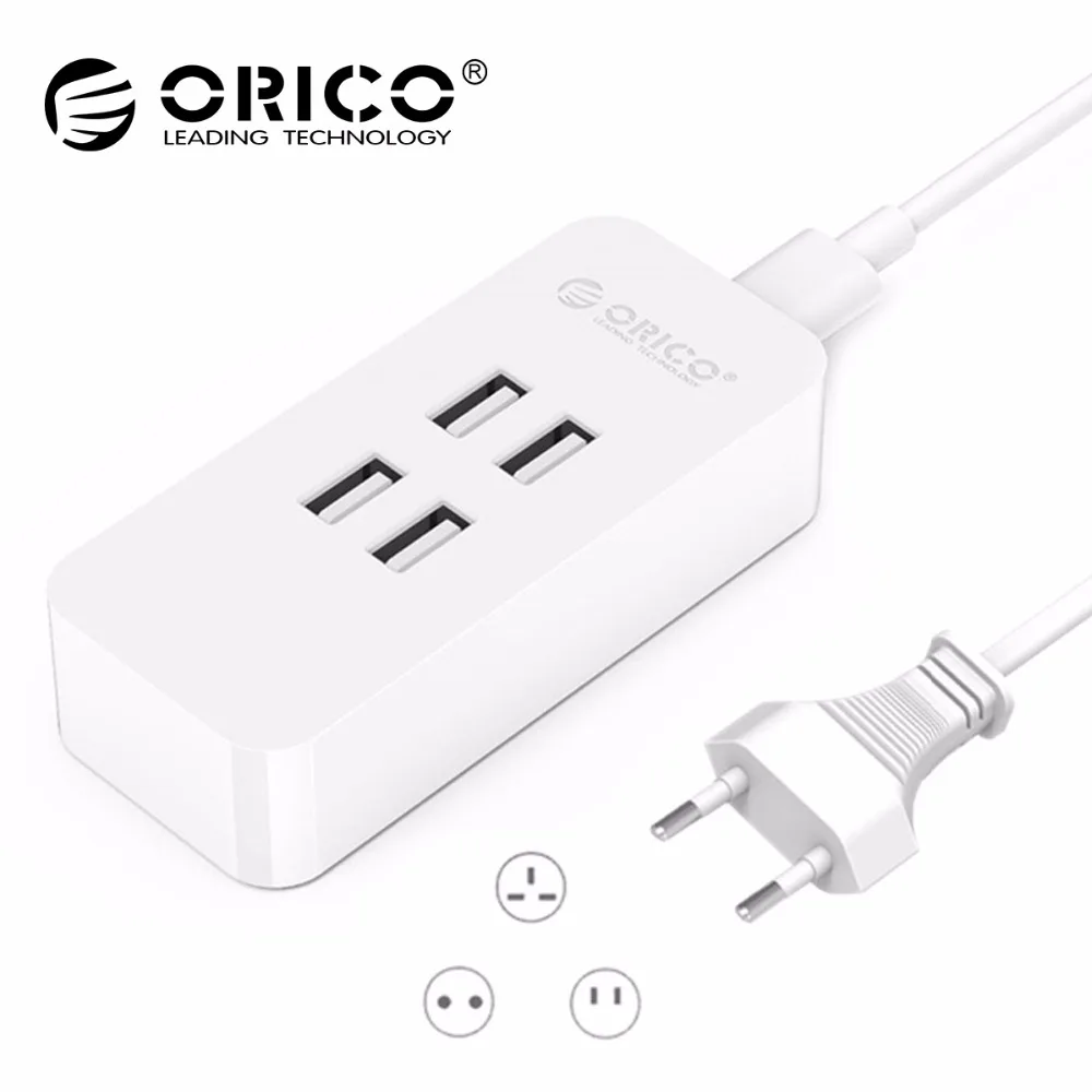 

ORICO EU Plug 4 Port USB Charger 5V4A 20W Desktop Charger Adapter For iphone samsung huawei xiaomi Tablets