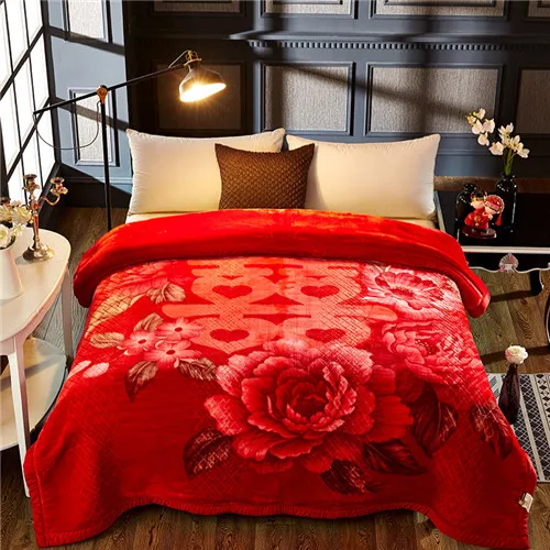 Супер мягкие пушистые теплые Весенние/зимние одеяла с цветочным принтом, норковые пледы 200*230 см 9,9 фунтов, плотные одеяла для дивана и кровати - Цвет: Color Same As Photo