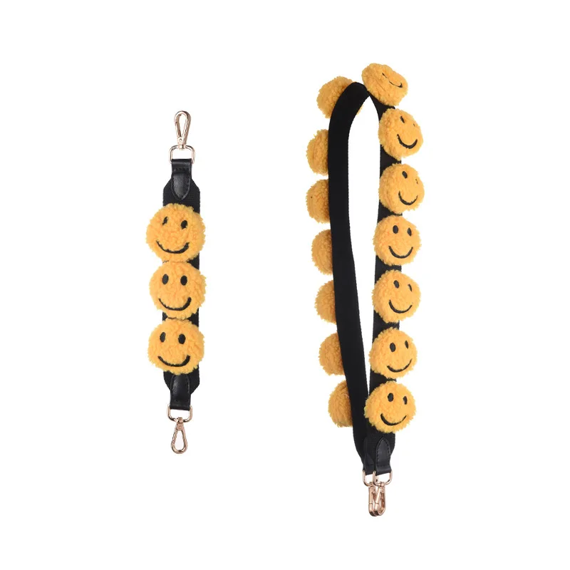 Lovely Yellow Smiling Face Wide Shoulder Strap Belt For Bag Fashion Women Bag Accessories Replacement Shoulder Strap Nylon Fanny