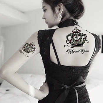 

10PC Luxury Crown Transferable Tattoos Waterproof Temporary Tattoo For Men Women Stickers On The Body Art Beauty Makeup Tatuajes