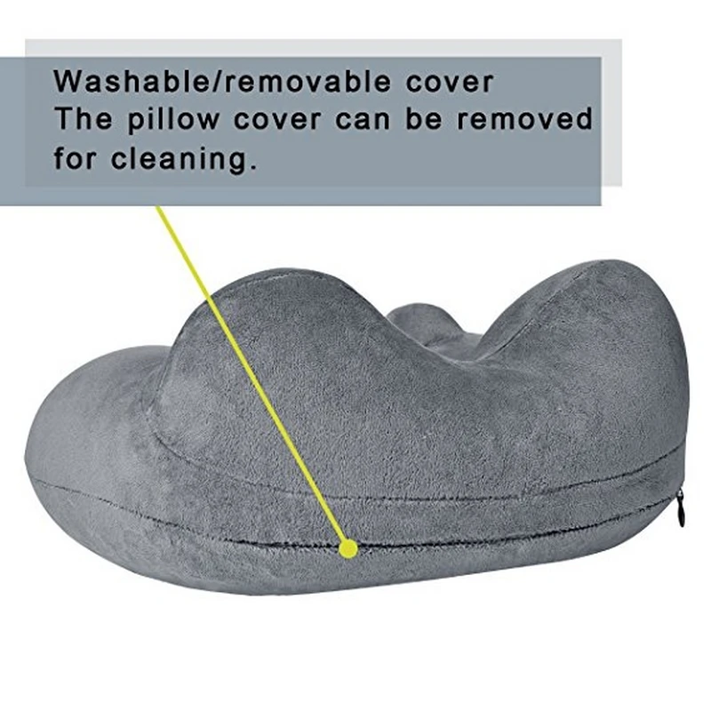 U-shape Neck Travel Pillow Folding Neck Air Cushion Inflatable Portable Comfortable Business Trip Outdoor Foam Particles Pillow (2)