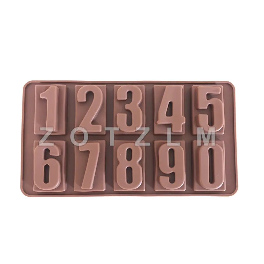 ZOTZLM 1 Piece To 9 Numbers Shapes Silicone Chocolate Mold Cake Cookie Fondant Soap Candy Jelly Pudding Ice Cube Tools GQ018 | Дом и сад