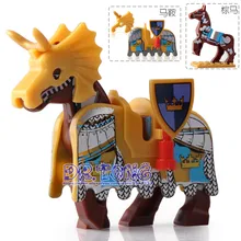 DR TONG Single Sale Knight Horse Battle Steed With Saddle Super Heroes Medieval Rome Knights Building