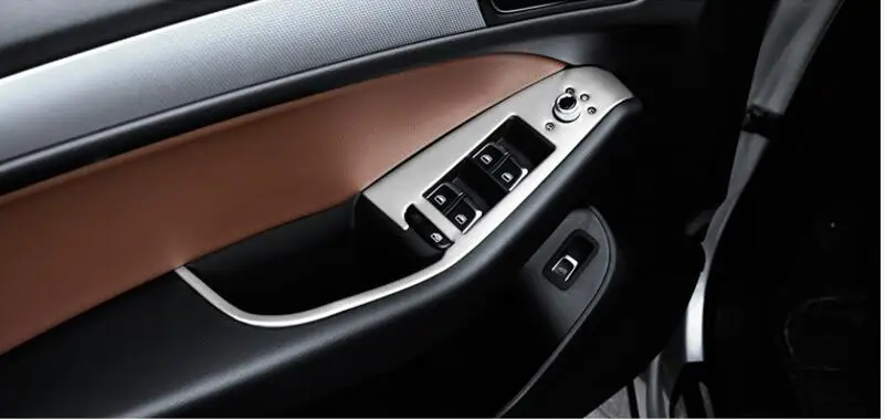 

For Audi Q5 2008 2009 2010 2011 2012 2013 2014 2015 Inner Door Handle Holder Window Lift Switch Cover Trim 4pcs