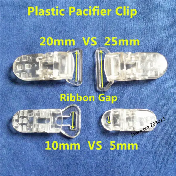 Clipes de Corrente Fita Clara Transparente Kam Chupeta Bebê Plástico Manequim Titular Suspensórios Clipes 50 Pçs 20mm Gap 5 High Quality Mamãe e Bebê