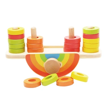 

Wooden Baby Toys Rainbow Balance Game Baby Educational Toys Baby Gifts