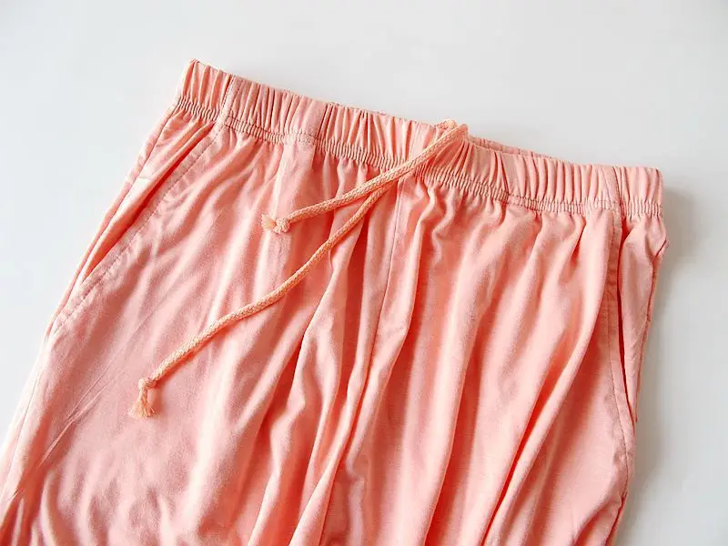 Большие размеры многоцветные женские пижамные штаны 2019 летние новые хлопковые Пижамные шорты с завязками по колено штаны для сна