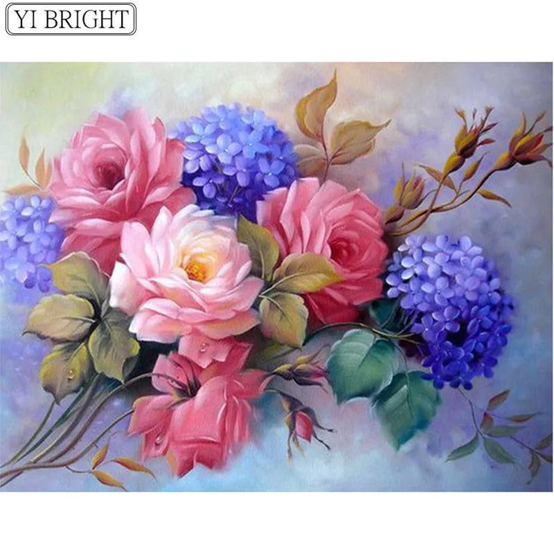 

5D DIY Full Square Diamond Painting Cross Stitch Peony flower 3D Diamond Embroidery Rhinestone Mosaic Home Decor XY1