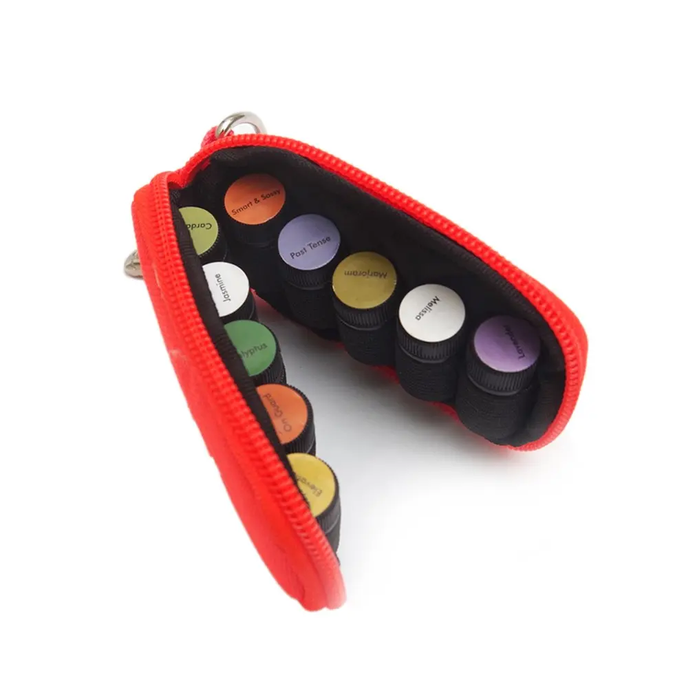 10 زجاجات زيت طبيعي حقيبة التخزين حمل المحمولة السفر حامل حالة 2 مللي الحقيبة المنظم Rangement سستة حقيبة