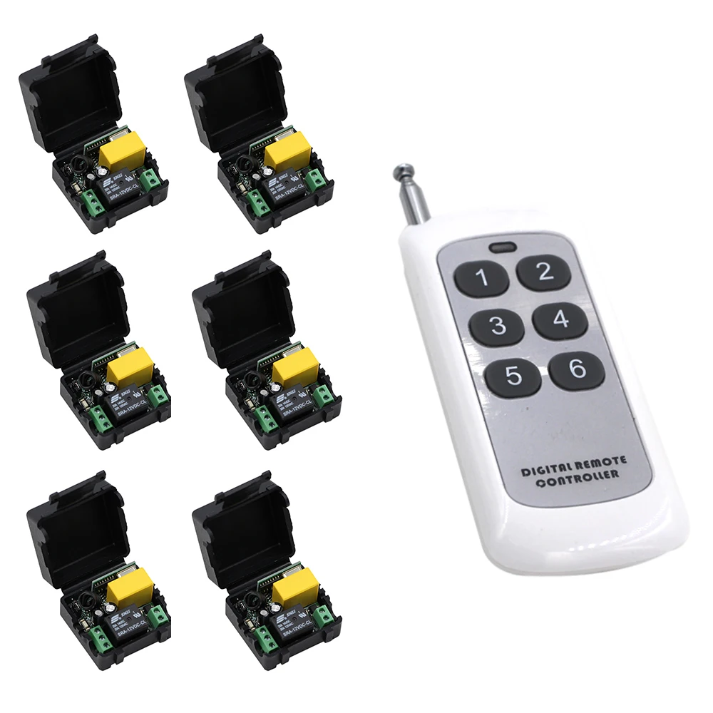 High Quality AC 220 V 1 CH RF Wireless Remote Control Switch System 6
