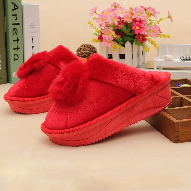 Thick bottom winter house slippers for women fashion pantufa casual