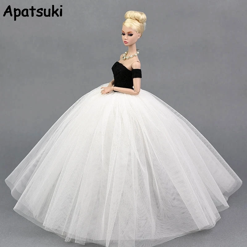 Hitam Putih Pernikahan Gaun Boneka Pakaian Untuk Boneka Putri Malam Baju Pesta Memakai Panjang Gaun Untuk Rumah Boneka Barbie Clothes For Barbie Doll Clothesclothes For Barbie Dolls Aliexpress