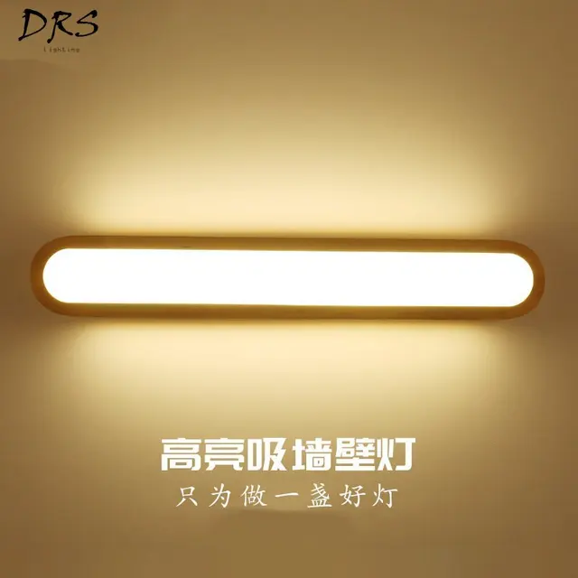 $US $70.88  Modern Solid Wood Wall Lamp Bedroom Headlights Through Nordic Simple Creative Led Mirror Front Cabi