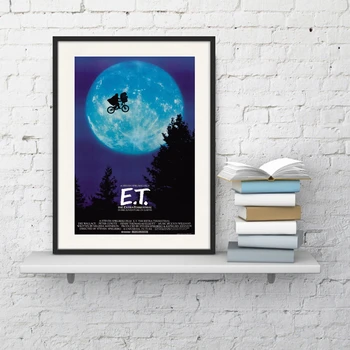 

E.t. The Extra-Terrestrial Ufo Movie Poster Art Print Film Et Canvas Painting Wall Picture Bedroom Home Art Decor