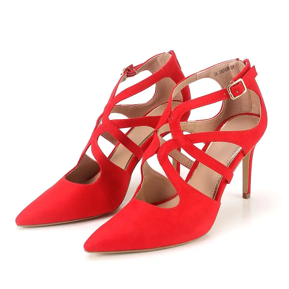 

women 9cm zipper back sandals pointed toe dress sandal