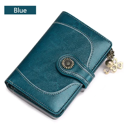 SENDEFN, винтажный стиль, женский клатч, маленький кошелек, топ, кожаный кошелек, женский короткий кошелек, Женский кошелек для монет, с цветами, фурнитура 5181H-69 - Цвет: Blue