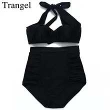 Sexy Floral Print Bikini Vintage Swimwear Women High Waist Swimsuit Bikini set Halter Bathing Suit random floral print halter lace up bikini suit