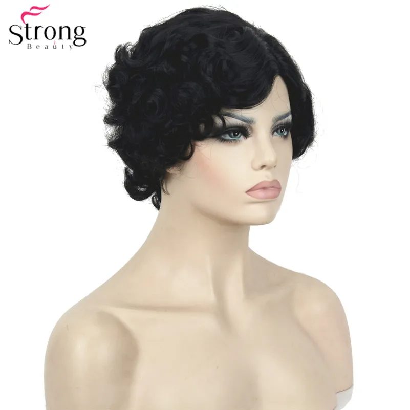 TY 321 1# Costumes Women's Flapper Wig  Black wigs  (4)