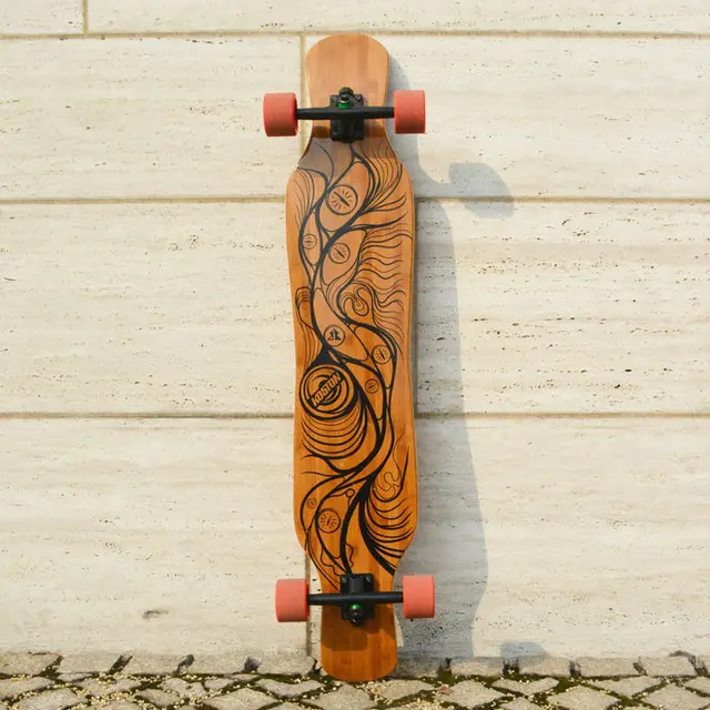Cheap KOSTON pro dancing style longboard completes with bamboo & canadian maple mixed ,46inch long skateboard set for board walking