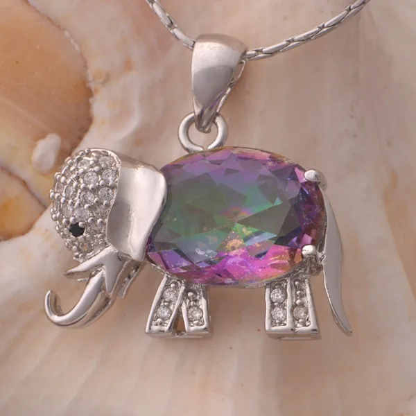 

Pure Silver 925 Necklaces for Women Crystal Elephant Pendant & Necklace Rhinestone Collier Femme Wedding Bridal Jewelry Bijoux