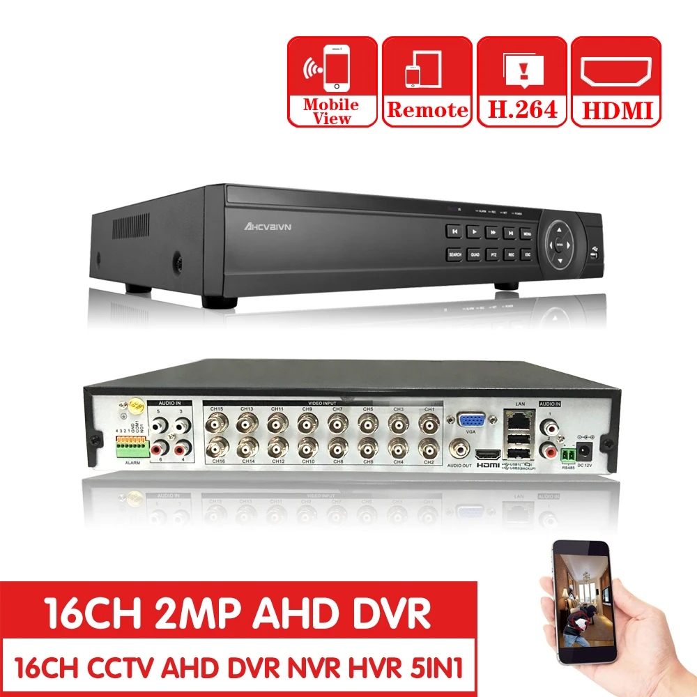 

Hot 16CH AHD DVR 1080P 1080N AHD-N H CCTV Recorder Camera Onvif Network 16 Channel IP NVR 1080P 6CH Audio Input Multi-language