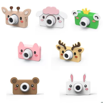 

Cartoon Animals Kid Digital Camera 2 Inch Screen HD 8MP Silicone Soft Cover 32g Micro SD Card Brithday Gift