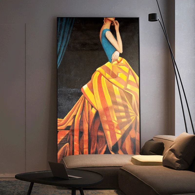 

Modern Luxurious Figure Canvas Paintings Abstract Decorative Poster Print Wall Art Pictures POP for Living Room Home Aisle Decor