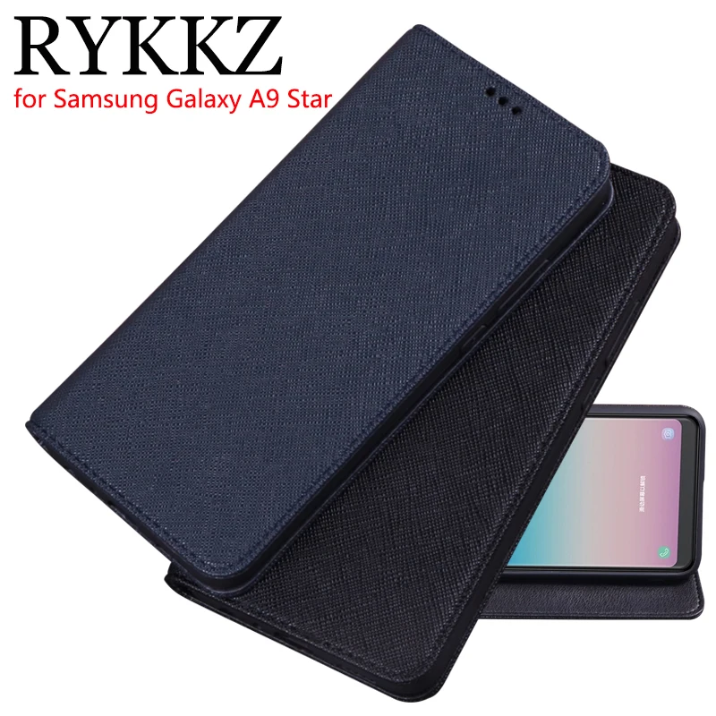 Роскошный кожаный чехол-книжка RYKKZ для samsung Galaxy A9, чехол-подставка со звездами для samsung SM-G8850, кожаный чехол для телефона 6,3 дюймов