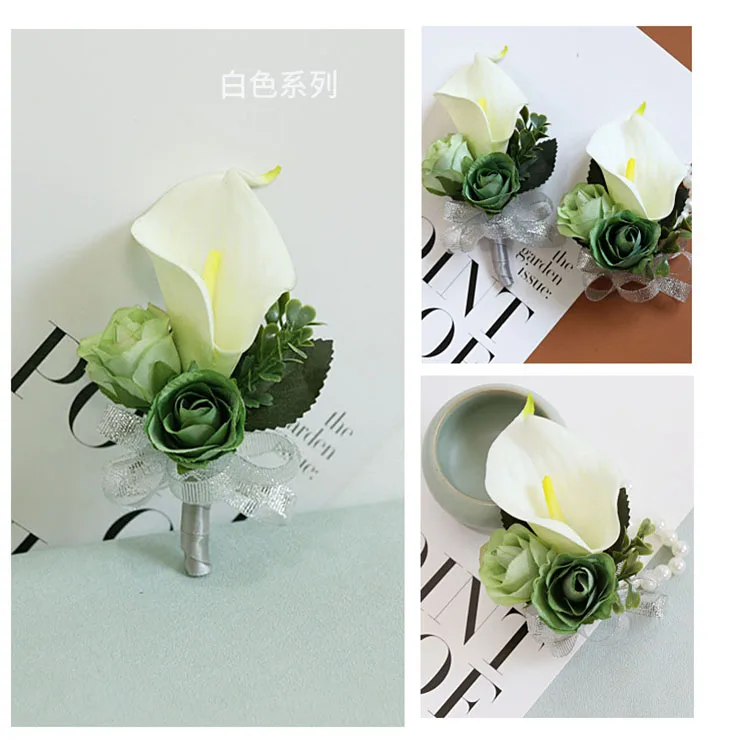 wedding corsage groom flower boutonniere cuff bracelets bridesmaid (15)