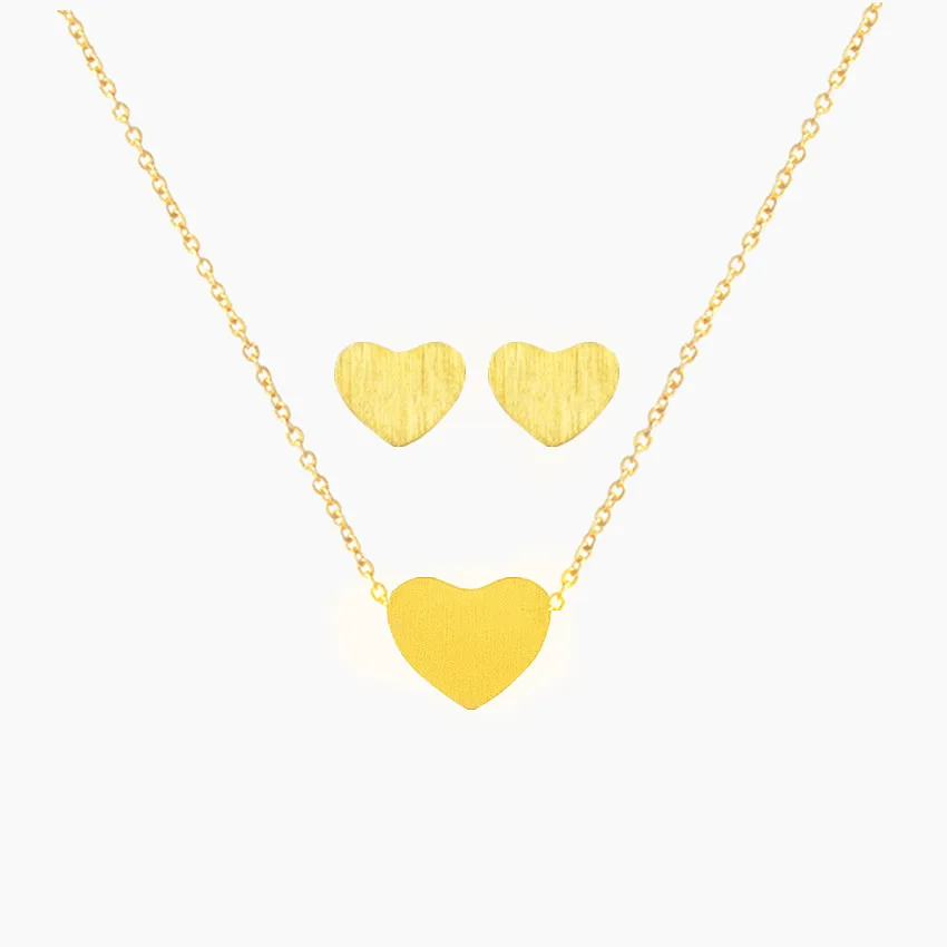 

GORGEOUS TALE Romantic Style Fashion Jewelry Heart Shape Women Necklace and Earrings Best Valentine Gift for Girls Party Jewelry