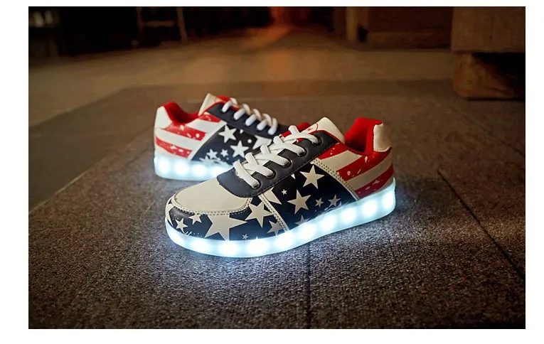 KRIATIV/детская обувь с зарядкой от Usb; Светящиеся кроссовки; Светодиодный светильник; тапочки; обувь для девочек; Детские теннисные туфли; Светодиодный светящийся кроссовки