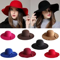 Новый Для женщин Beach Sun Hat волны большой Брим Sunbonnet Имитация шерсти шляпа солнца модные женские туфли летняя шляпа