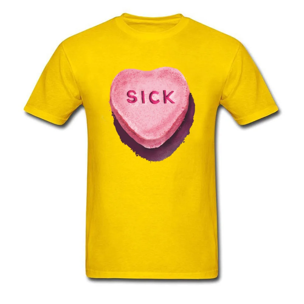 T Shirt Group Lovers Day 2018 New Normal Short Sleeve 100% Cotton Round Collar Man T-Shirt Normal T Shirts Drop Shipping Heartsick Heart Sick Valentine by dotsofpaint yellow