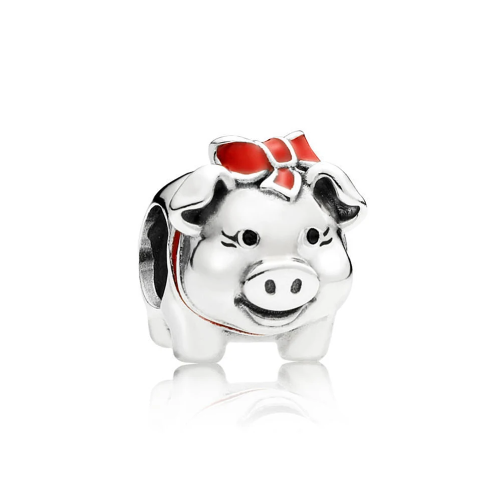 

NEW 100% 925 Sterling Silver Piggy Bank Charm Bead Fits Original Bracelets DIY Jewelry For Mother Gift