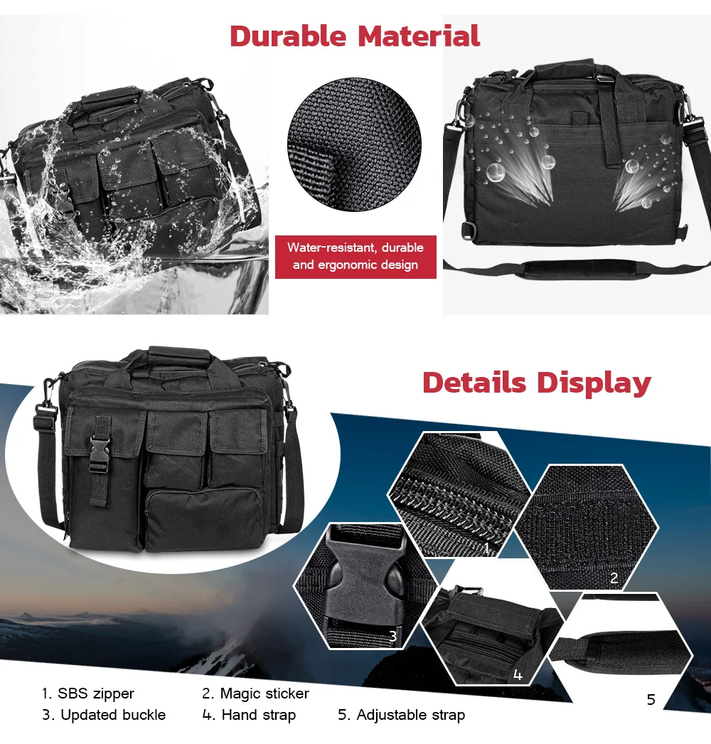 Outlife Military Laptop Messenger Bag Multifunctional Briefcase Shoulder Handbag