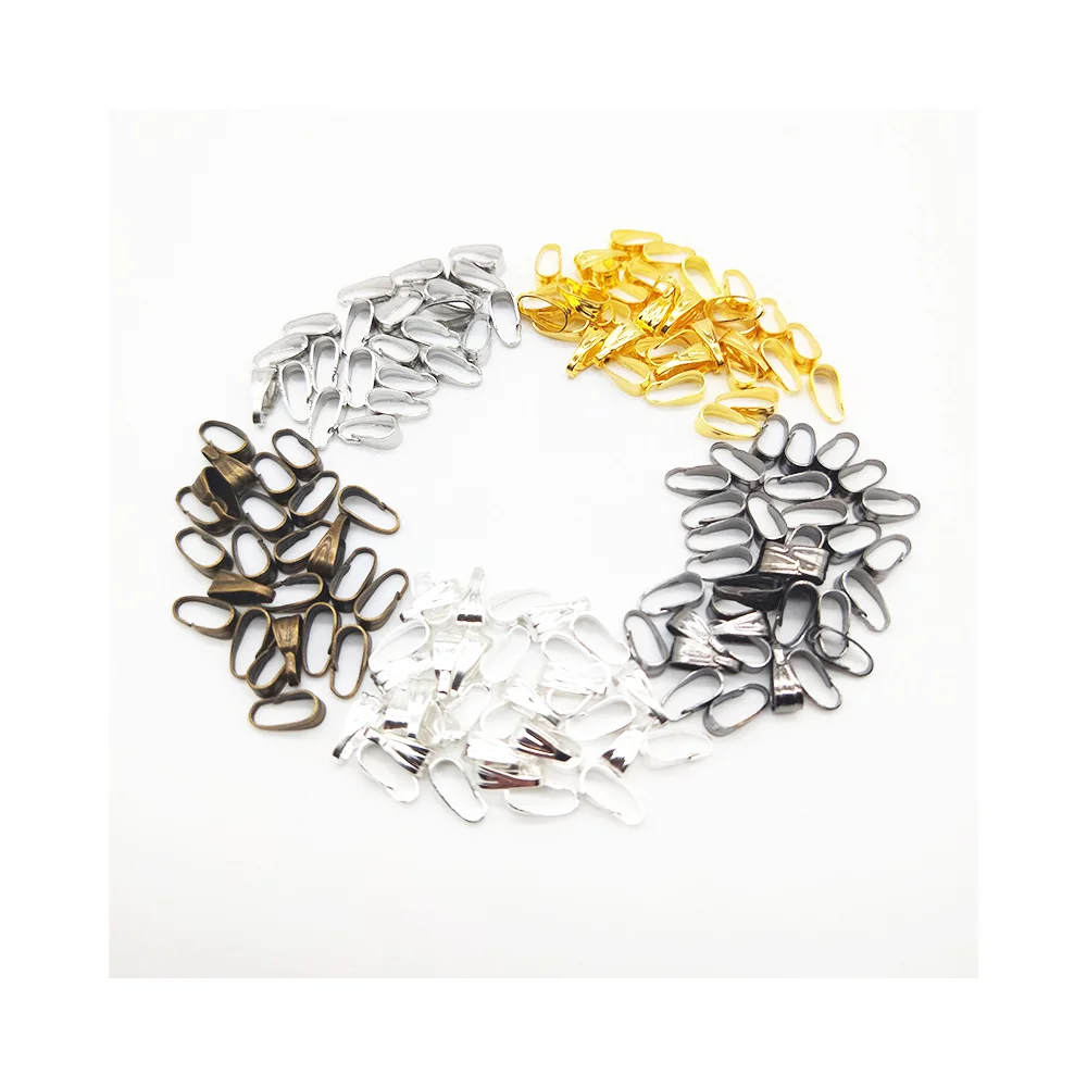 

Mixed color 100pcs Pendant Metal Clasps Pinch Clip Bail Pendant Connectors Bail Beads Jewelry Findings DIY Jewelry Accessories