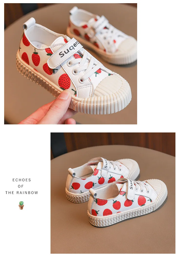 Xiaying Sorriso Crianças Sapatos Queda 2020 Novidades Girl Fruit Morango Abacaxi Vara Mágica Moda Confortável Lazer 7 Mamãe e Bebê